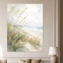 Strandgräser am Meer als Leinwand oder Poster in heller Pastelloptik