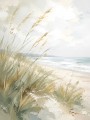 Strandgräser am Meer als Leinwand oder Poster in heller Pastelloptik