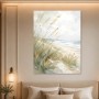 Strandgräser am Meer als Leinwand oder Poster in heller Pastelloptik