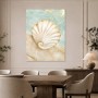 Muschel auf sanftem Goldgrund als Leinwand oder Acrylbild