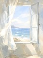 Helles Fenster zum Meer, Leinwand oder Poster mit ruhiger Küstenstimmung