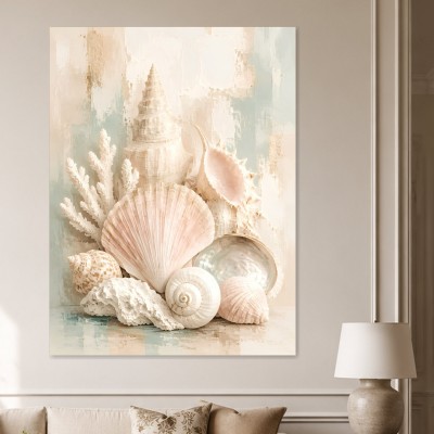 Maritime Muschelstudie als Leinwand oder Poster