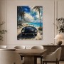 Vintage Roadster am Strand, Leinwand oder Poster mit Küstenflair