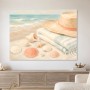 Strandstillleben mit Muscheln, Wandbild oder Leinwand für maritime Räume