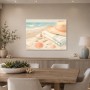 Strandstillleben mit Muscheln, Wandbild oder Leinwand für maritime Räume