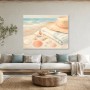 Strandstillleben mit Muscheln, Wandbild oder Leinwand für maritime Räume