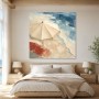 Strandmotiv mit Sonnenschirm als Leinwand oder Poster
