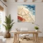 Strandmotiv mit Sonnenschirm als Leinwand oder Poster