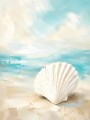 Muschel am Strand, Leinwand oder Poster in zarten Pastelltönen