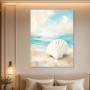 Muschel am Strand, Leinwand oder Poster in zarten Pastelltönen