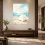 Muschel am Strand, Leinwand oder Poster in zarten Pastelltönen