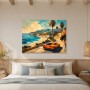 Küstenstraße mit Sportwagen, Leinwand oder Gallery Print
