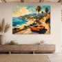 Küstenstraße mit Sportwagen, Leinwand oder Gallery Print