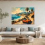 Küstenstraße mit Sportwagen, Leinwand oder Gallery Print