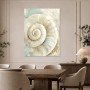 Muschelspirale in Weiß und Aqua als Leinwand oder Acrylbild