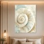 Muschelspirale in Weiß und Aqua als Leinwand oder Acrylbild