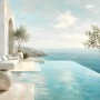 Mediterrane Ruhe am Meer, Leinwand oder Gallery Print
