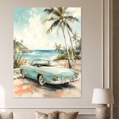 Tropischer Klassiker am Meer, Kunstwerk oder Vintage Wandbild