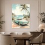 Tropischer Klassiker am Meer, Kunstwerk oder Vintage Wandbild