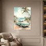 Tropischer Klassiker am Meer, Kunstwerk oder Vintage Wandbild