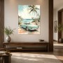 Tropischer Klassiker am Meer, Kunstwerk oder Vintage Wandbild