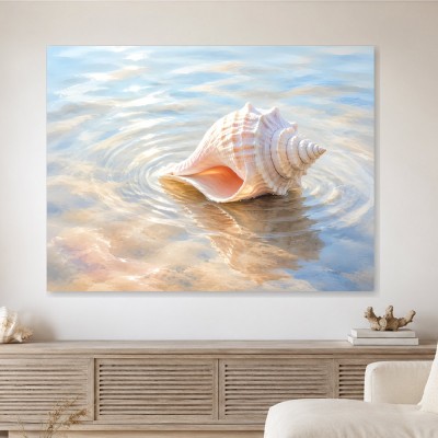 Muschel im sanften Wasser, Poster oder Leinwand für maritime Räume