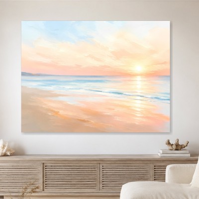 Sanfter Sonnenuntergang am Meer, Leinwand oder Poster