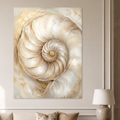 Abstraktes Wandbild oder Acrylbild in edlem Goldweiß