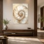 Abstraktes Wandbild oder Acrylbild in edlem Goldweiß