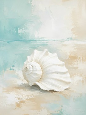 Muscheln in Pastelltönen, Wandbild oder Kunstwerk mit maritimer Ruhe Muscheln in Pastelltönen, Wandbild oder Kunstwerk mit maritimer Ruhe