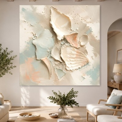 Abstraktes Wandbild oder Fine Art Print mit sanfter Muschelstruktur