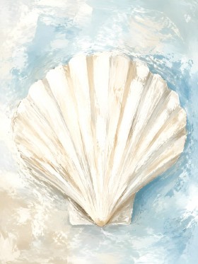 Muschel am Meer, Leinwand oder Poster mit sanfter Küstenstimmung Muschel am Meer, Leinwand oder Poster mit sanfter Küstenstimmung