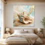 Muschelkunst in Gold und Meergrün, Wandbild oder Fine Art Print