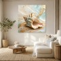 Muschelkunst in Gold und Meergrün, Wandbild oder Fine Art Print