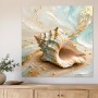 Muschelkunst in Gold und Meergrün, Wandbild oder Fine Art Print