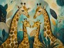 Giraffen im Dschungel als Poster oder Leinwand für moderne Räume