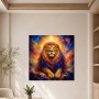 Majestätischer Löwe als Leinwand oder Kunstdruck für starke Räume