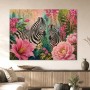 Zebras im Blütenmeer als Leinwand oder Poster