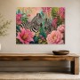 Zebras im Blütenmeer als Leinwand oder Poster