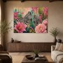 Zebras im Blütenmeer als Leinwand oder Poster