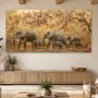 Elefantenfamilie im Goldton als Wandbild oder Fine Art Print