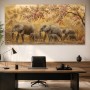 Elefantenfamilie im Goldton als Wandbild oder Fine Art Print