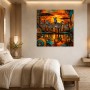 Afrikanische Zebras bei Sonnenuntergang, Modernes Wandbild oder Fine Art Print