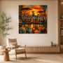 Afrikanische Zebras bei Sonnenuntergang, Modernes Wandbild oder Fine Art Print