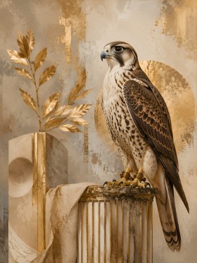Falke mit Goldakzenten als Wandbild oder Acrylbild Falke mit Goldakzenten als Wandbild oder Acrylbild