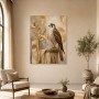 Falke mit Goldakzenten als Wandbild oder Acrylbild