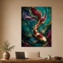 Koi im Goldfluss als Acrylbild oder Leinwand
