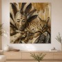Maskenporträt und Serval als Kunstwerk oder Wandbild