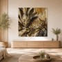 Maskenporträt und Serval als Kunstwerk oder Wandbild