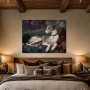 Elegantes Hundeporträt als Leinwand oder Poster im floralen Barockstil
